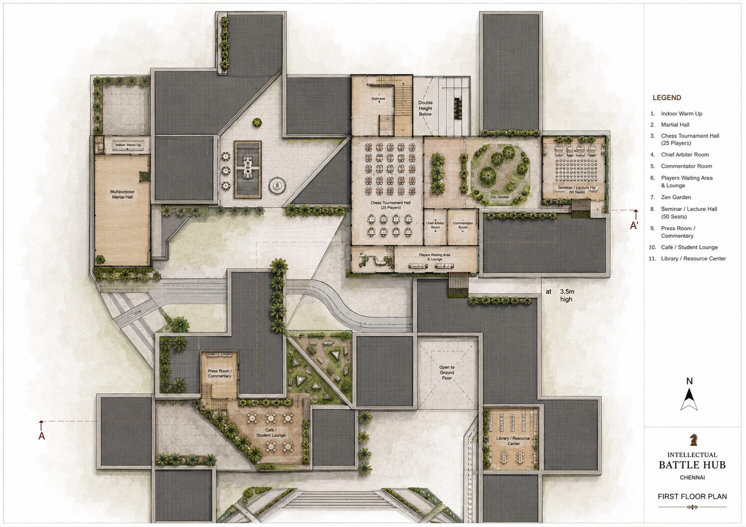 Intellectual Battle Hub â€” first floor plan
